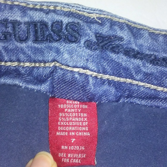 7 guess denim jean skirt skort - Picture 4 of 4